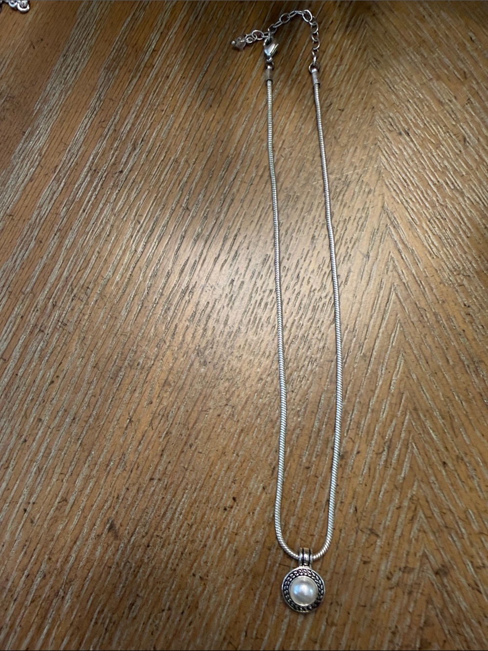 Napier Silver Tone Pearl Pendant Necklace